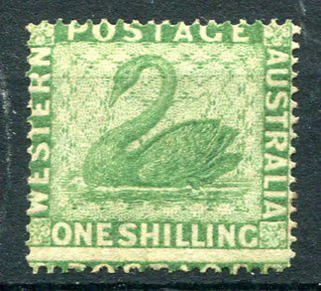 1861 1/- yellow-green, clean cut perf. 14-16. ... Image 1++