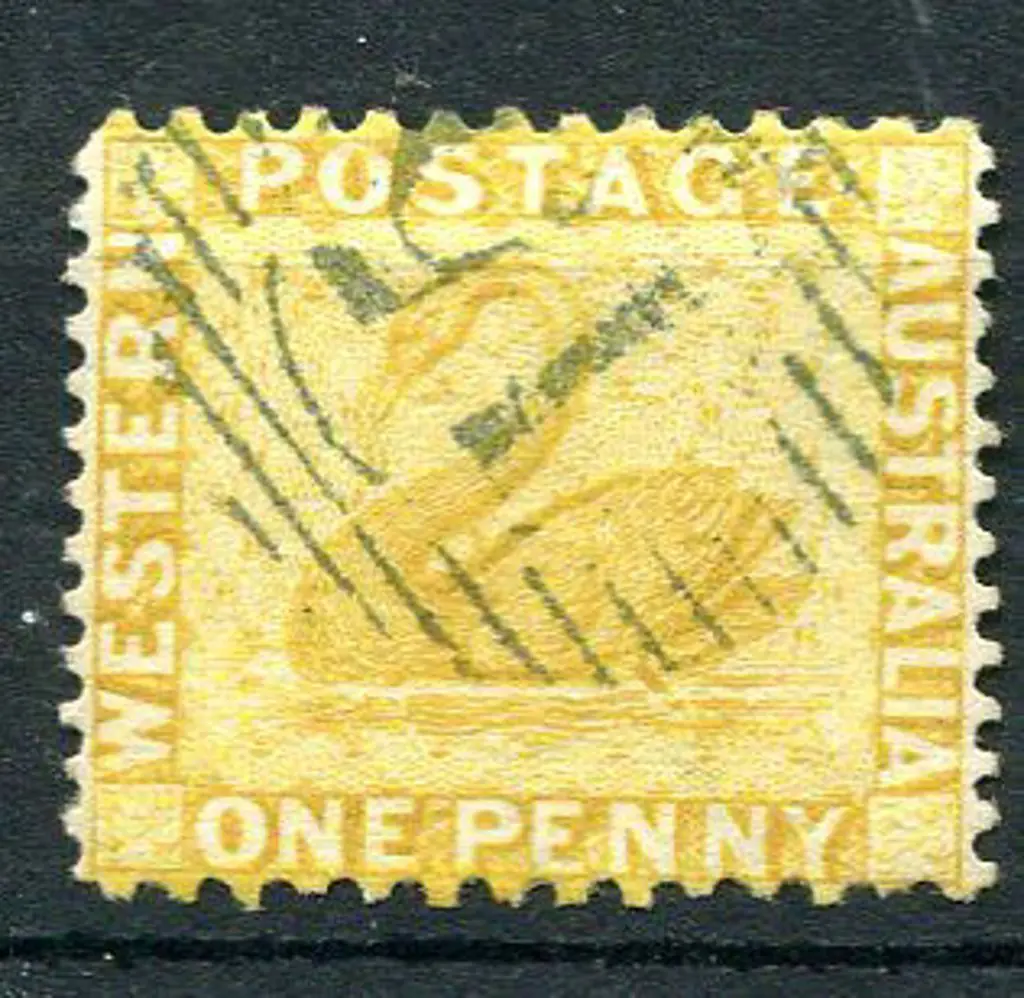 1883 1d yellow-ochre, Cr/CA wmk, perf. 12x14. ... Image 1++