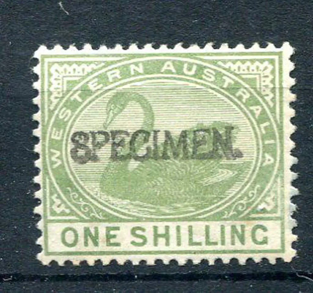 1890 1/- pale olive-green with "SPECIMEN" h/s. ... Image 1++