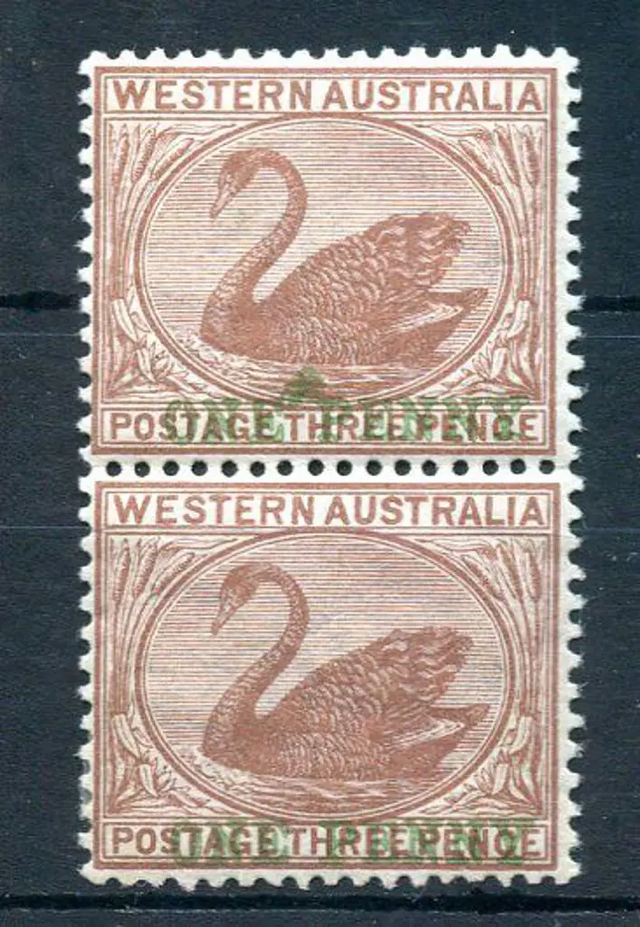 1893 "ONE PENNY" surcharge in green on 3d pale ... Image 1++