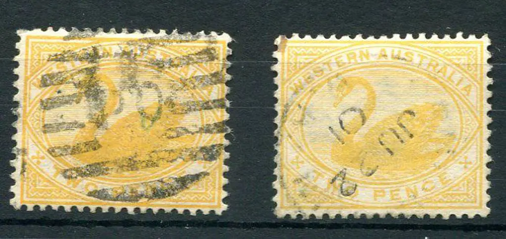 1899 2d yellow "W Crown A" wmk inv used with P.O. ... Image 1++