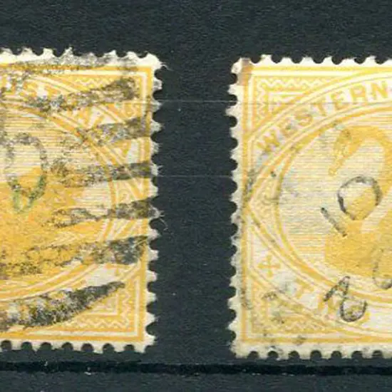 1899 2d yellow "W Crown A" wmk inv used with P.O. ...