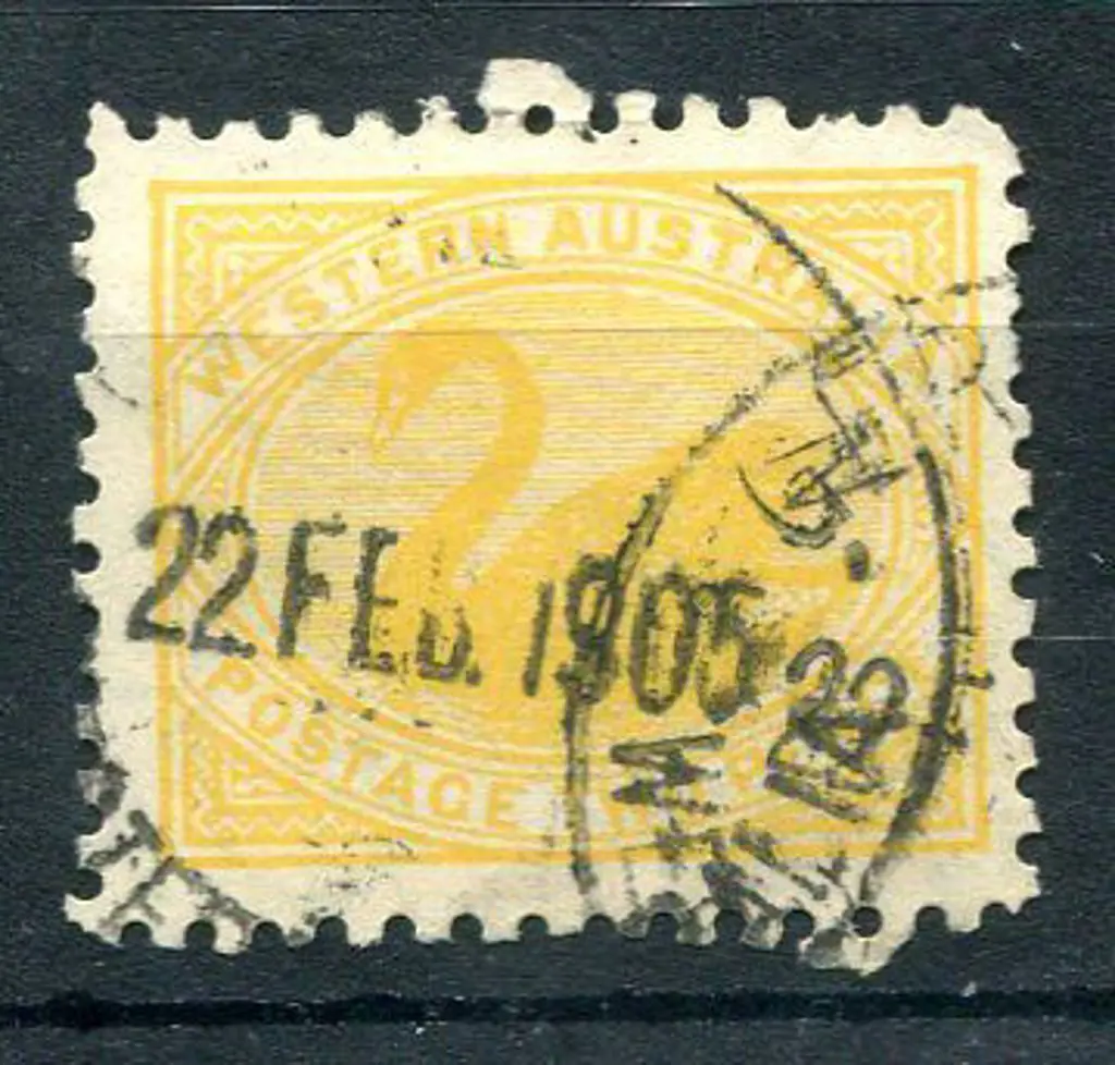 1902 2d yellow with V over Crown wmk, perf 11. ... Image 1++