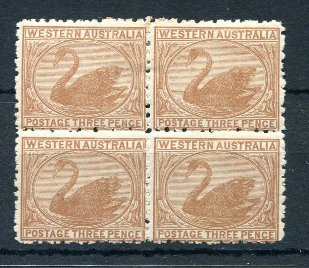 1906 3d brown in block of 4 with 1 stamp MUH, ... Image 1++