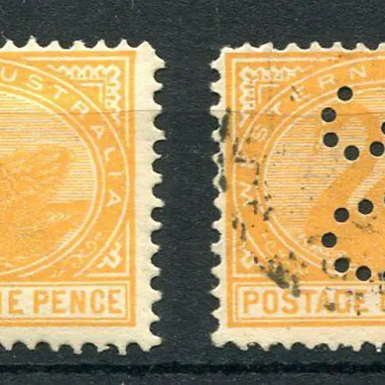 1908 9d yellow-orange, line perf MLH (ACSC ...