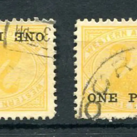 1912 "ONE PENNY" surcharge on 2d yellow with the 4 ...