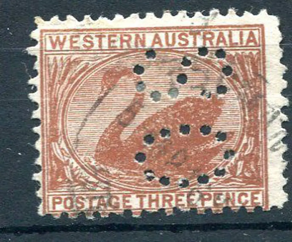 1912 3d deep orange-brown perfined "OS". Fine ... Image 1++