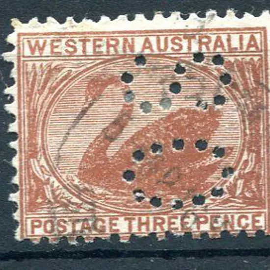 1912 3d deep orange-brown perfined "OS". Fine ...