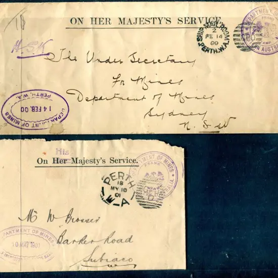 Department Of Mines OHMS covers x 2 with different ...