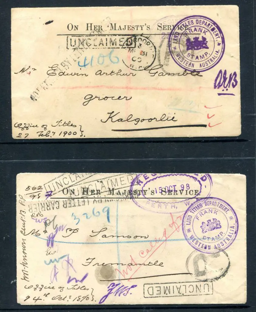 Land Titles Department Two small OHMS envs with ... Image 1++