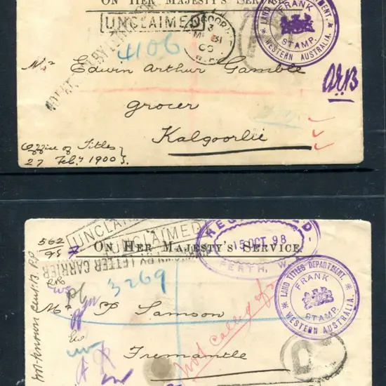Land Titles Department Two small OHMS envs with ...