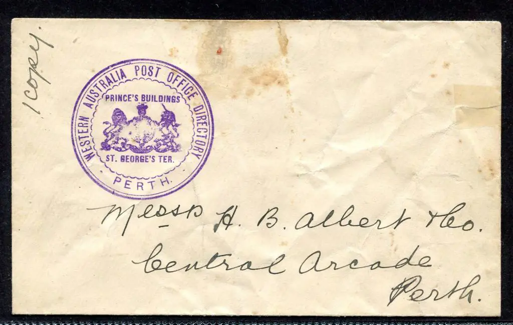 Western Australia Post Office Directory Prince's ... Image 1++