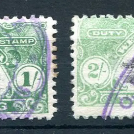 1906/09 1/- deep green & 2/- light green as above ...