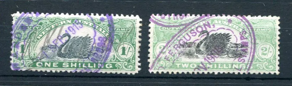 1906/09 1/- deep green & 2/- light green both with ... Image 1++