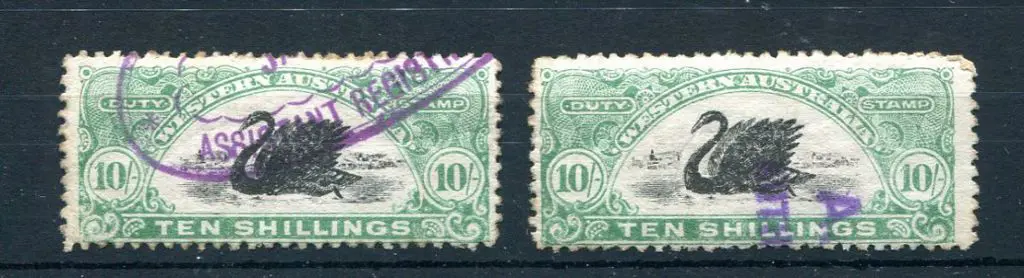 1906/09 10/- dull green with inverted wmk x 2 ... Image 1++