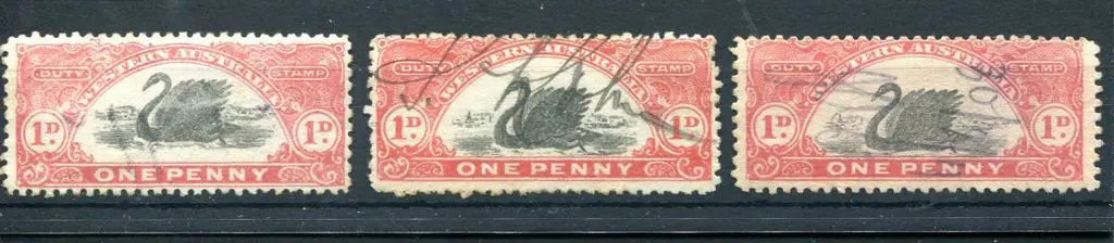 1909 1d reds x 3 all with inverted wmks. Good to ... Image 1++