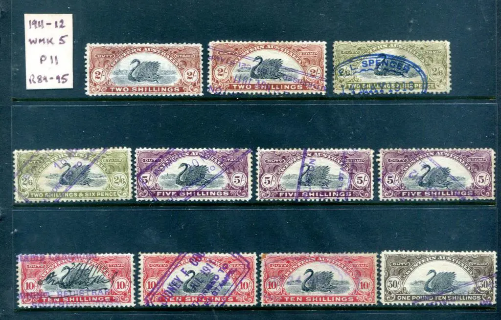1911-12 2/- x 2, 2/6d x 2, 5/- x 3, 10/- x 3 & ... Image 1++