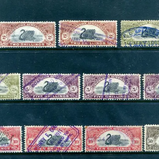 1911-12 2/- x 2, 2/6d x 2, 5/- x 3, 10/- x 3 & ...