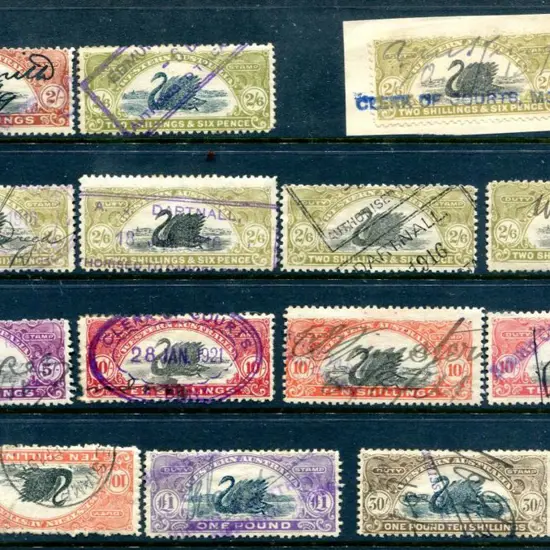 1911/13 3d x 14, 6d x 11, 1/-, 2/- x 2, 2/6d x 6, ...