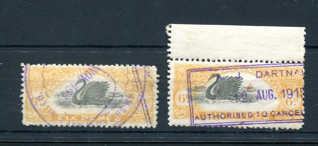 1911/13 6d x 2 with inverted wmk, vert crease ... Image 1++