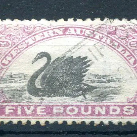 1917/22 £5 reddish-purple with inverted wmk. Fine ...