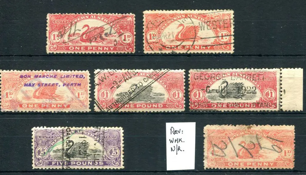 1917/22 1d red (monocolour) x 3 with shades of ... Image 1++