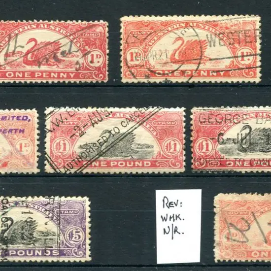 1917/22 1d red (monocolour) x 3 with shades of ...