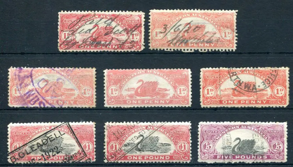 1917/22 1d red x 4, £1 red x 2 & £5 reddish ... Image 1++