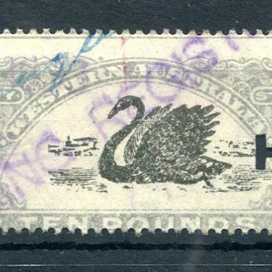 1922/30 £10 grey with inverted wmk & "T" puncture. ...