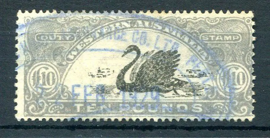 1922/30 £10 grey with inverted wmk. Fine used. ... Image 1++