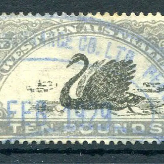1922/30 £10 grey with inverted wmk. Fine used. ...
