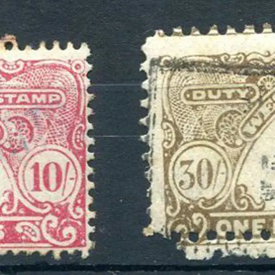 1927 10/- bright carmine, perf. 14½x13½ (centred ...