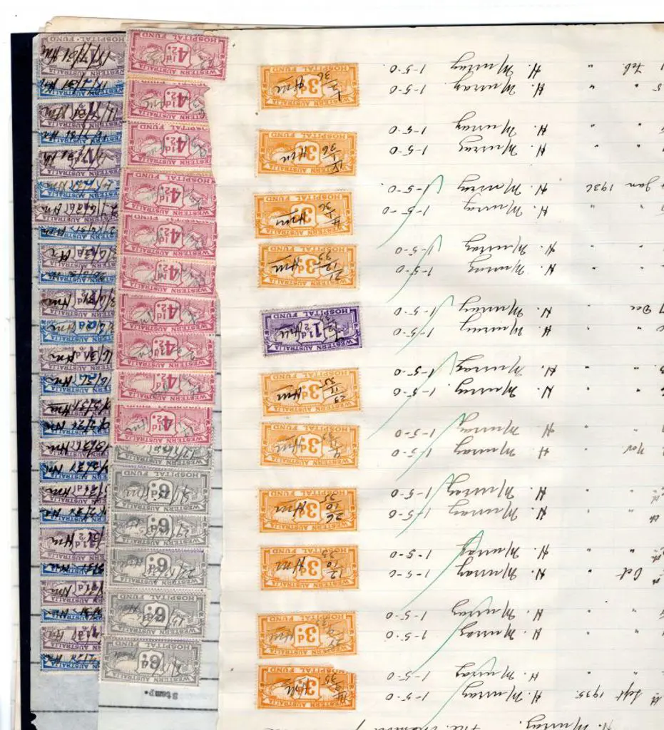 1930-1935 "Hospital Fund" issues on 10 pages from ... Image 1++