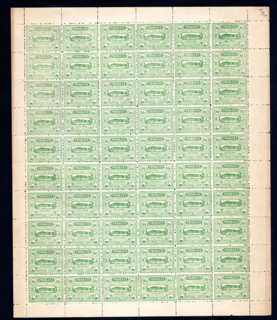 1920 10/- Supreme Court Probate green as above but ... Image 1++
