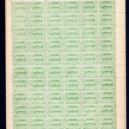 1920 10/- Supreme Court Probate green as above but ...