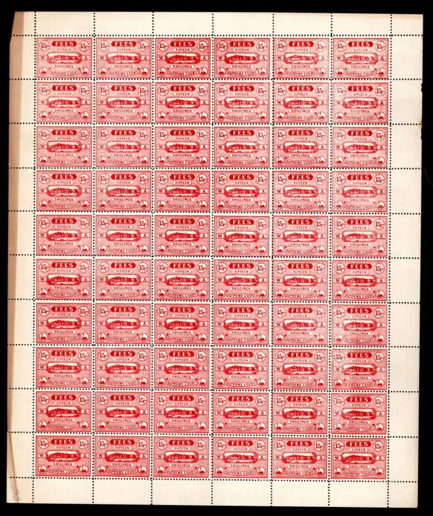 1920 15/- Supreme Court Fees rose-red verging on a ... Image 1++