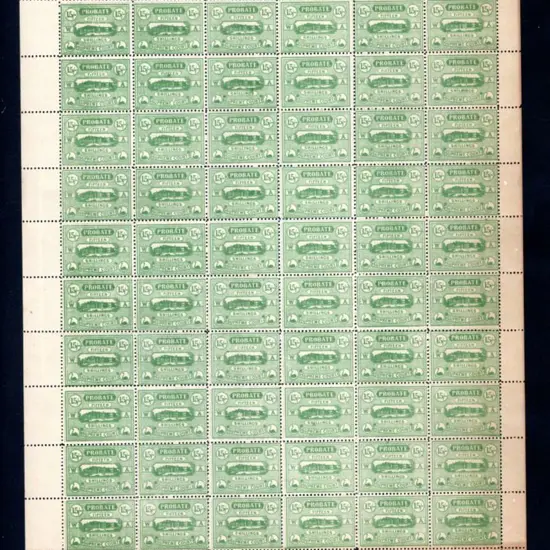1920 15/- Supreme Court Probate green, perf. 11, ...