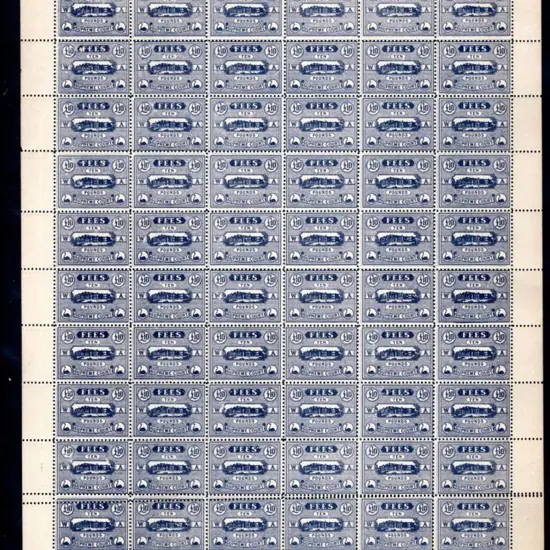 1922 £10 Supreme Court Fees blue, perf. 11, no wmk ...