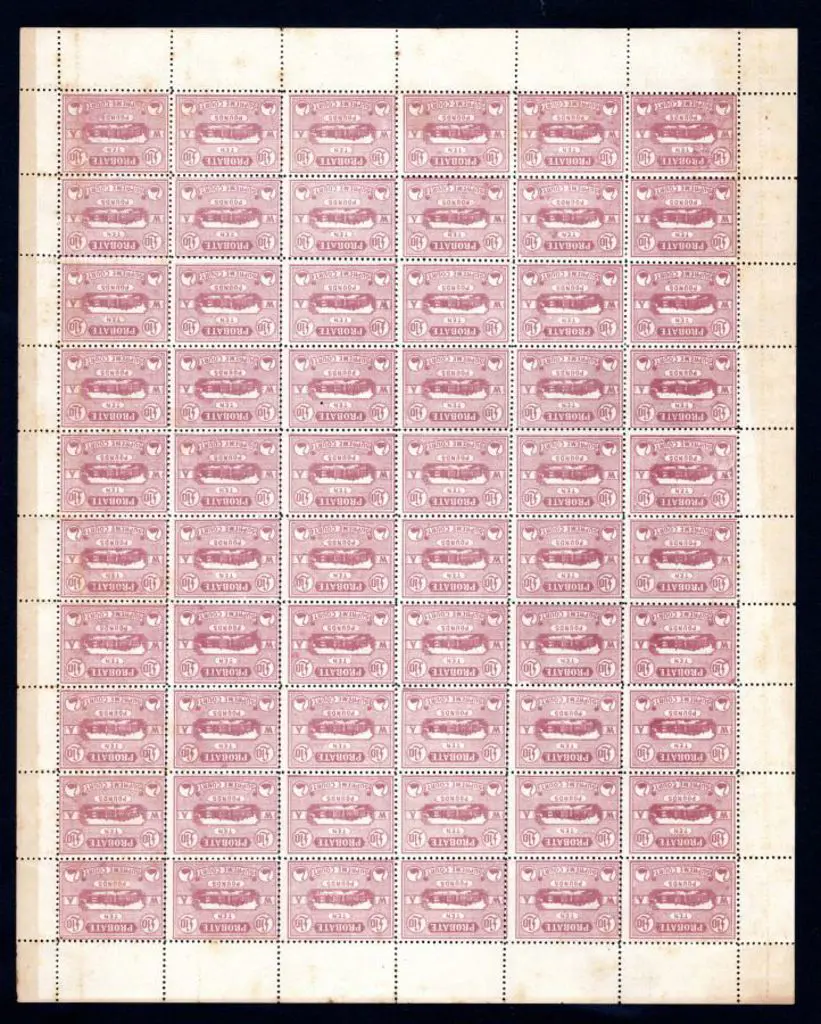 1922 £10 Supreme Court Probate rose-red perf. 11, ... Image 1++
