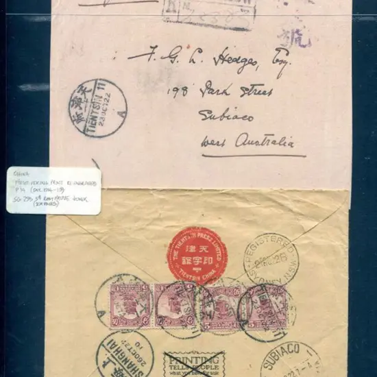 1922 (27th Nov) Incoming registered commercial env ...