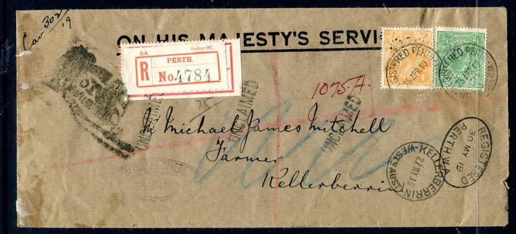 1919 (25th Apr) OHMS long buff Land Titles Office ... Image 1++