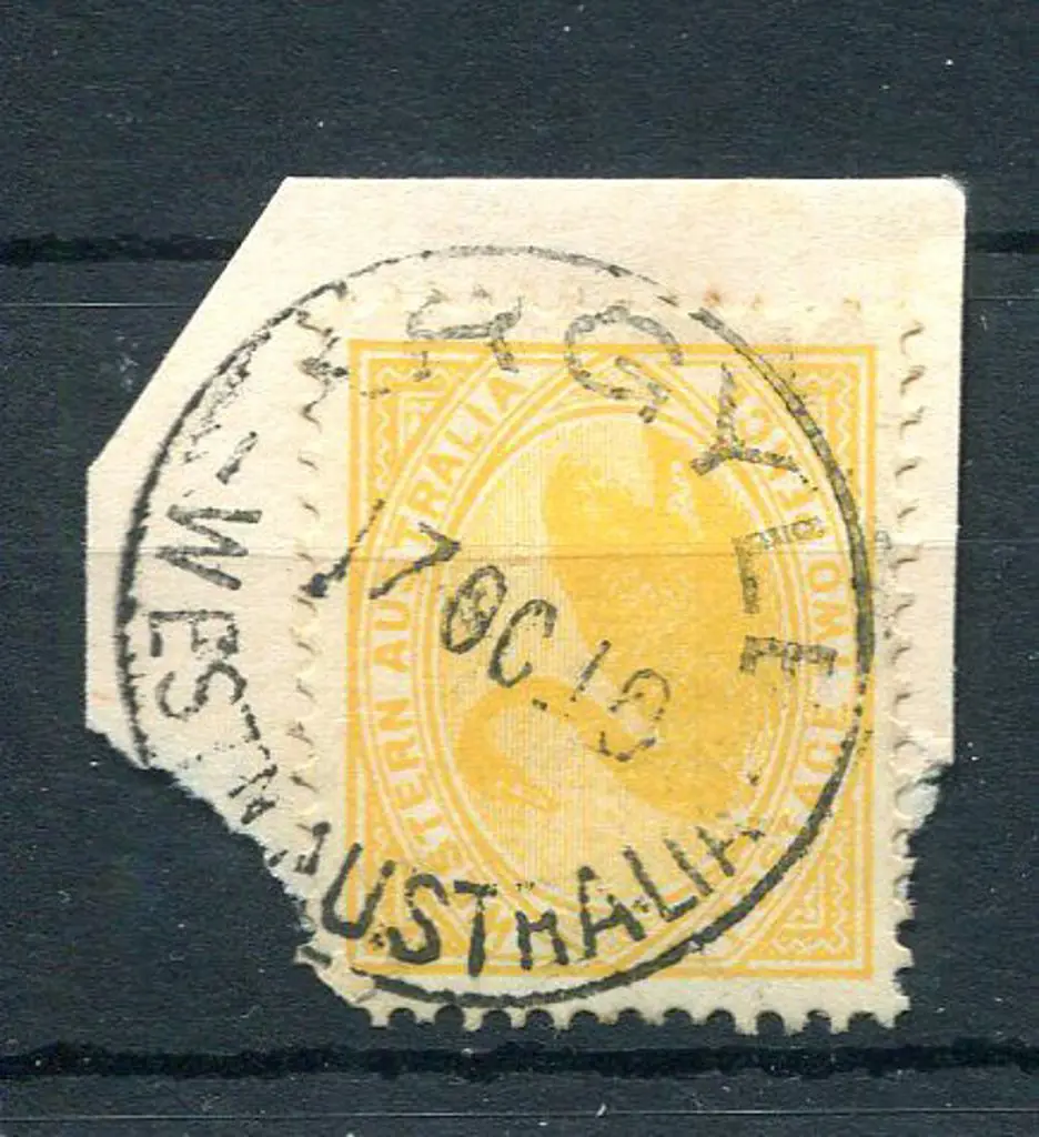 Argyle D27 Full strike on 2d yellow on piece dated ... Image 1++