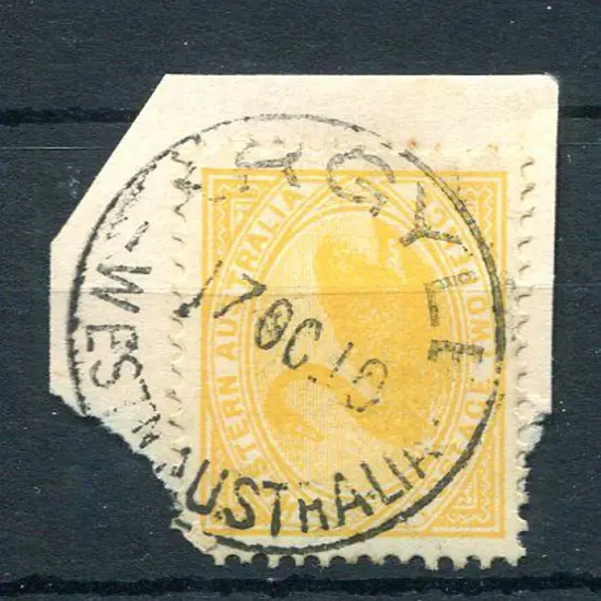 Argyle D27 Full strike on 2d yellow on piece dated ...