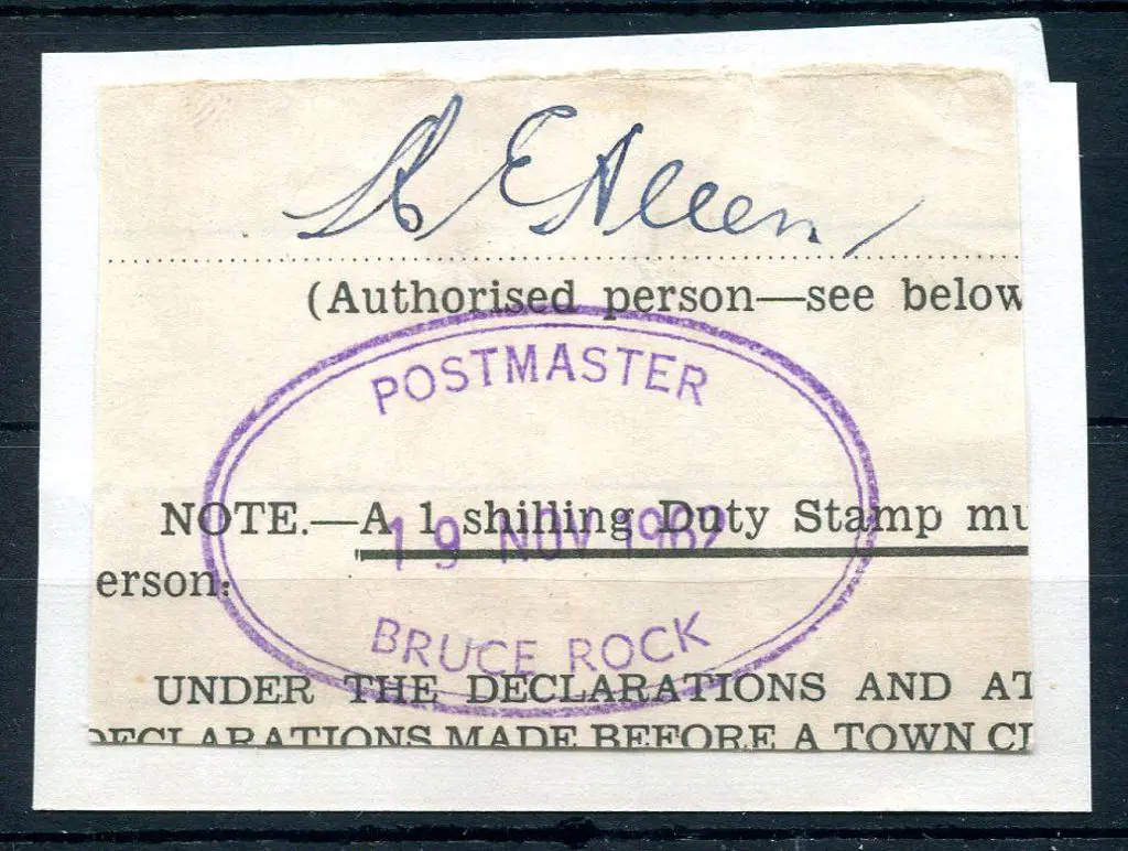 Bruce Rock Postmaster ORS1. Clear impression on ... Image 1++