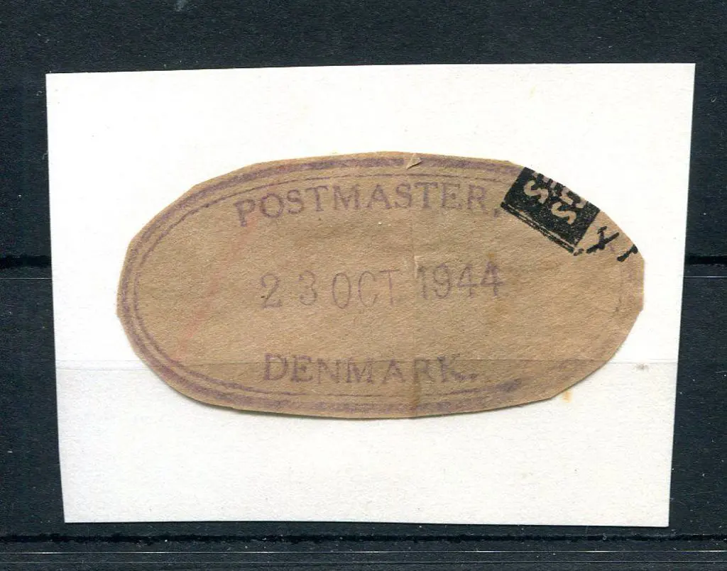 Denmark Postmaster ORS1 Cut around on brown paper ... Image 1++
