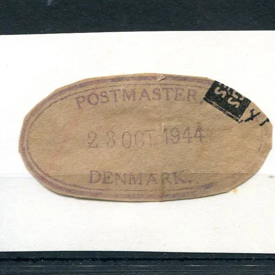 Denmark Postmaster ORS1 Cut around on brown paper ...