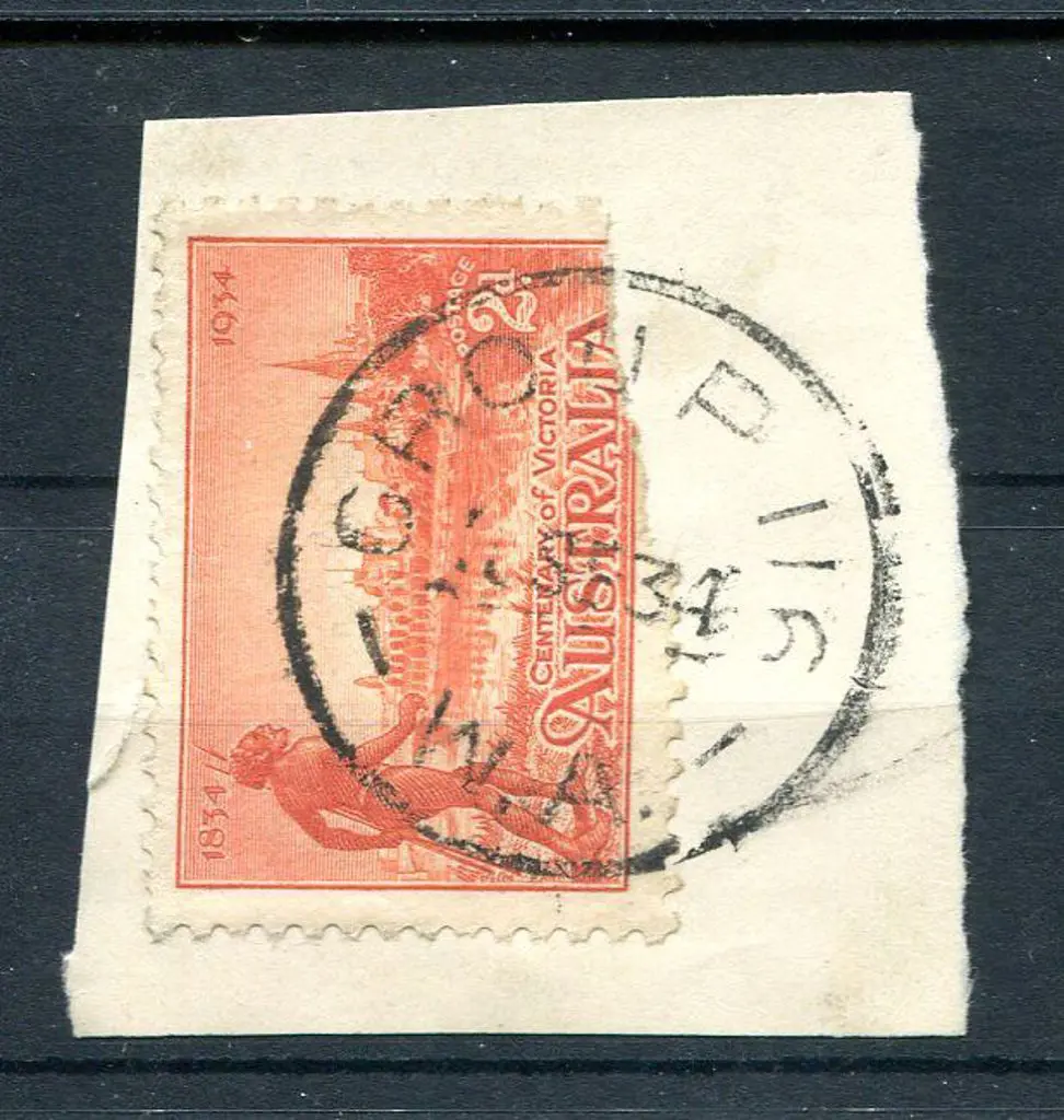 Group 116 Full strike on piece tying 2d Vic Cent ... Image 1++