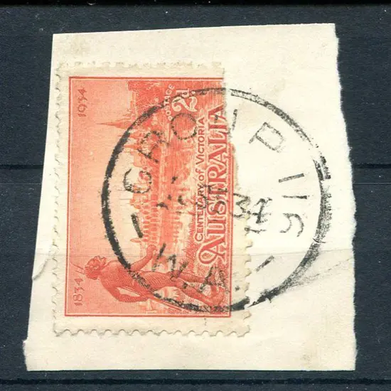 Group 116 Full strike on piece tying 2d Vic Cent ...