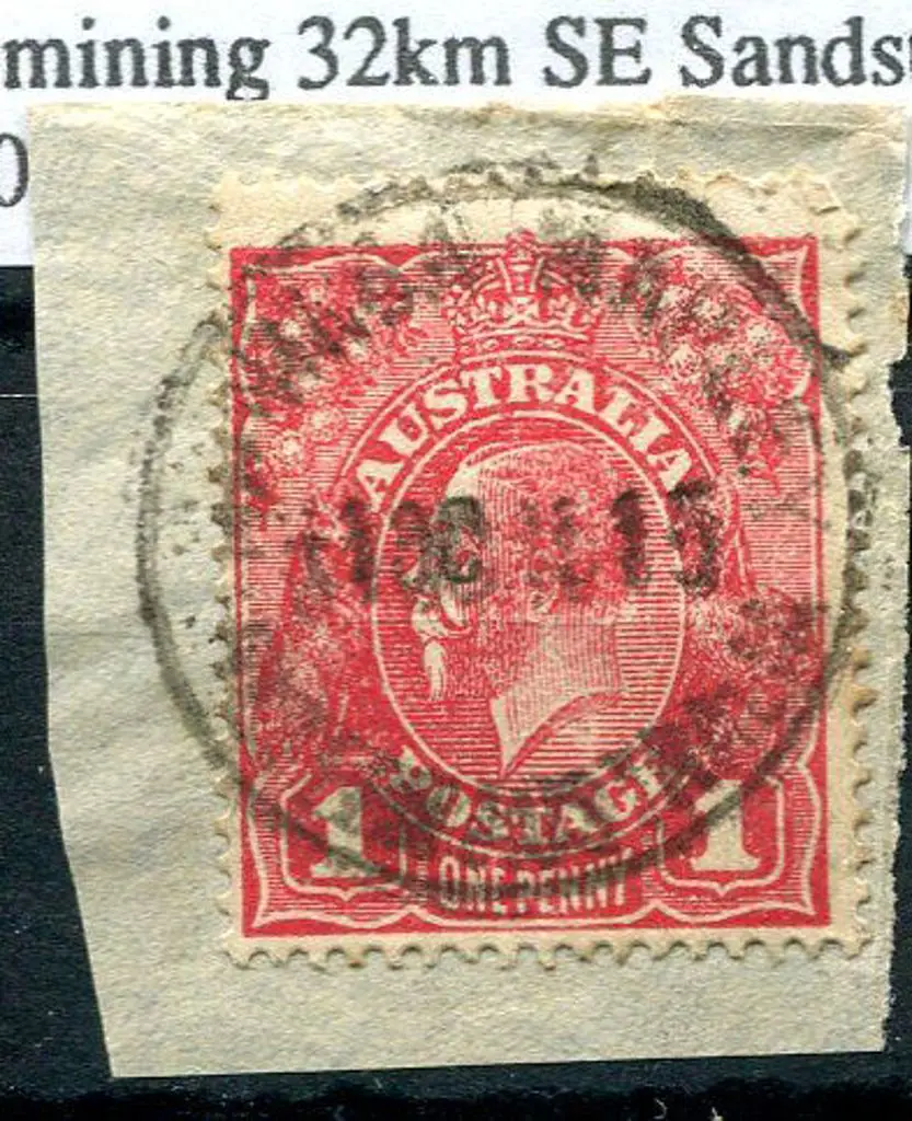 Maninga Marley Full strike on piece with 1d KGV, ... Image 1++