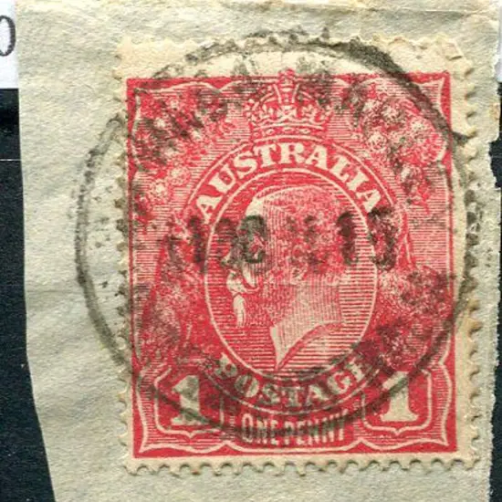 Maninga Marley Full strike on piece with 1d KGV, ...
